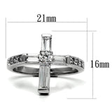 TK2871 - High polished (no plating) Stainless Steel Ring with AAA Grade CZ  in Clear - Alamode