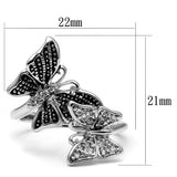 TK2874 - High polished (no plating) Stainless Steel Ring with AAA Grade CZ in Clear - Alamode - Flyclothing LLC