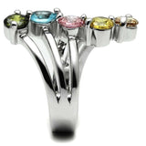 Sigrid Cocktail Ring - Stainless Steel, AAA CZ , Multi Color - TK2876 - Alamode - Flyclothing LLC