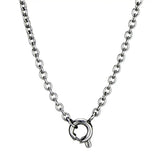 TK2885 - High polished (no plating) Stainless Steel Necklace with AAA Grade CZ in Clear - Alamode - Flyclothing LLC