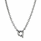 TK2885 - High polished (no plating) Stainless Steel Necklace with AAA Grade CZ  in Clear