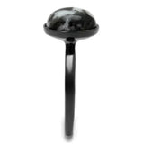 TK2902 - IP Light Black (IP Gun) Stainless Steel Ring with Semi-Precious Hematite in Multi Color - Alamode - Flyclothing LLC