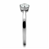 TK2903 - High polished (no plating) Stainless Steel Ring with AAA Grade CZ in Clear - Alamode - Flyclothing LLC