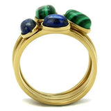 TK2905 - IP Gold(Ion Plating) Stainless Steel Ring with Synthetic MALACHITE in Emerald - Alamode - Flyclothing LLC
