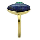 TK2906 - IP Gold(Ion Plating) Stainless Steel Ring with Precious Stone Lapis in Montana - Alamode - Flyclothing LLC