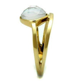TK2908 - IP Gold(Ion Plating) Stainless Steel Ring with Precious Stone Conch in White - Alamode - Flyclothing LLC