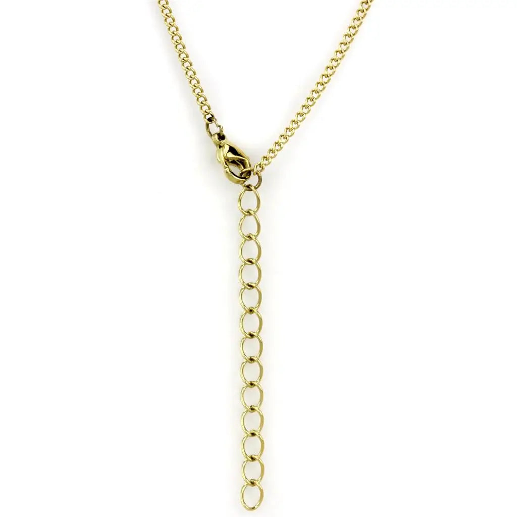 TK2911 - IP Gold(Ion Plating) Stainless Steel Necklace with Precious Stone Lapis in Montana - Alamode - Flyclothing LLC