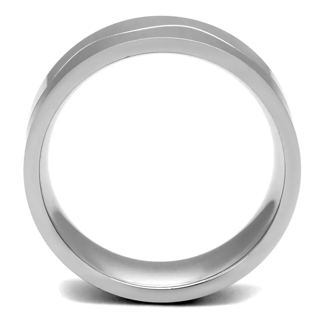 TK2918 - High polished (no plating) Stainless Steel Ring with No Stone - Alamode - Flyclothing LLC