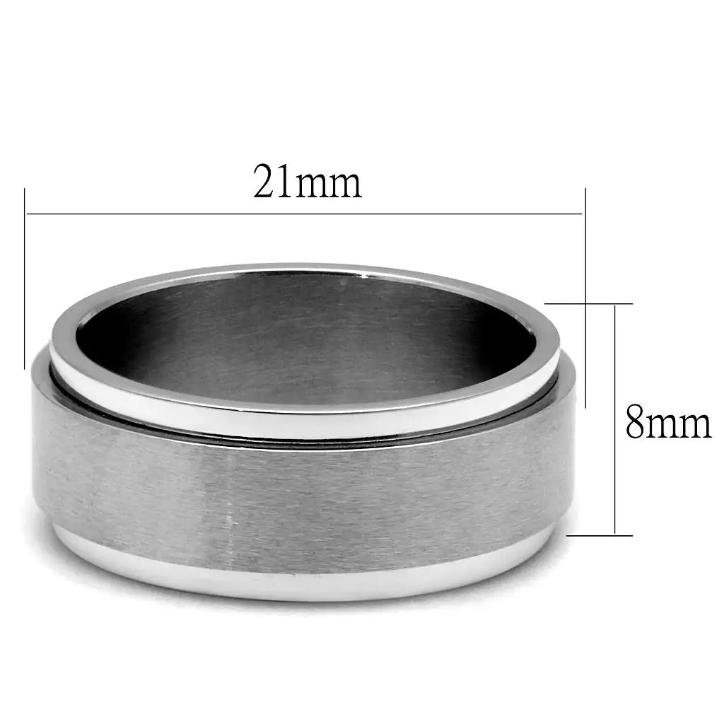 TK2919 - High polished (no plating) Stainless Steel Ring with No Stone - Alamode - Flyclothing LLC