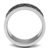 TK2921 - High polished (no plating) Stainless Steel Ring with Epoxy in Jet - Alamode - Flyclothing LLC