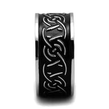 TK2922 - High polished (no plating) Stainless Steel Ring with Epoxy in Jet - Alamode - Flyclothing LLC
