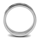 TK2924 - High polished (no plating) Stainless Steel Ring with Epoxy  in Jet - Alamode
