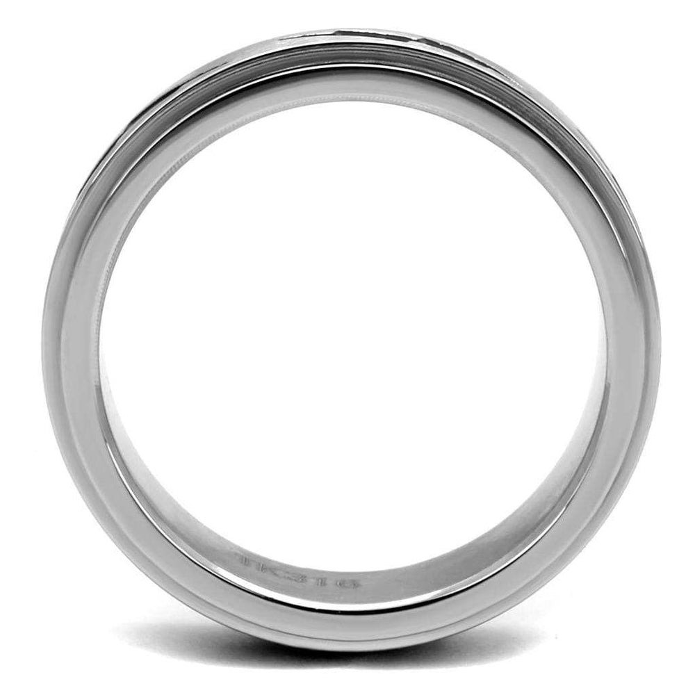 TK2926 - High polished (no plating) Stainless Steel Ring with Epoxy in Jet - Alamode - Flyclothing LLC