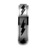 TK2926 - High polished (no plating) Stainless Steel Ring with Epoxy in Jet - Alamode - Flyclothing LLC