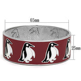 TK292 - High polished (no plating) Stainless Steel Bangle with No Stone - Alamode