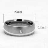 TK2932 - High polished (no plating) Stainless Steel Ring with AAA Grade CZ in Clear - Alamode - Flyclothing LLC
