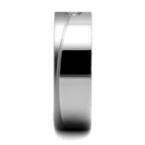 High polished (no plating) Stainless Steel Ring with AAA Grade CZ in Clear - Alamode - Flyclothing LLC