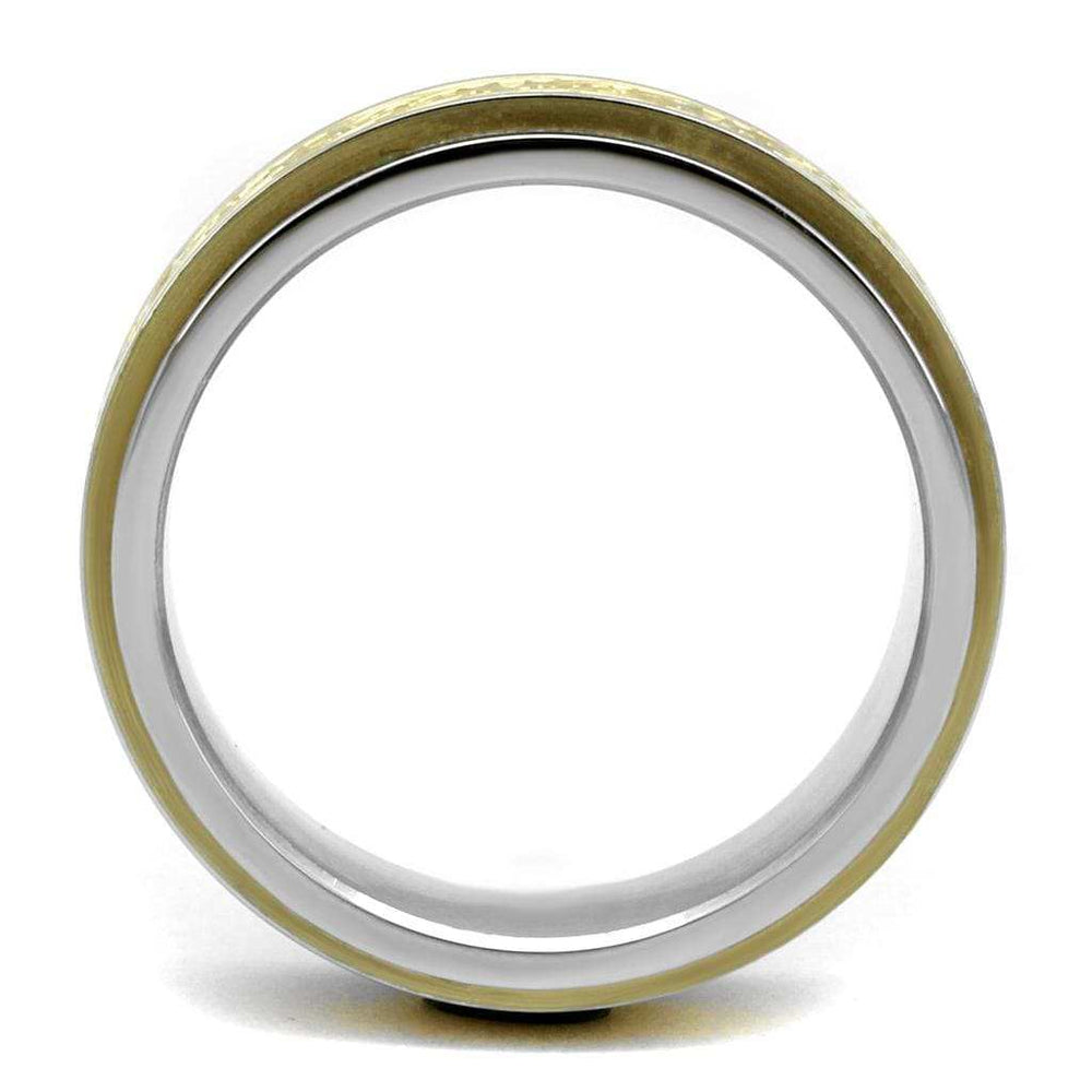 TK2939 - Two-Tone IP Gold (Ion Plating) Stainless Steel Ring with No Stone - Alamode - Flyclothing LLC