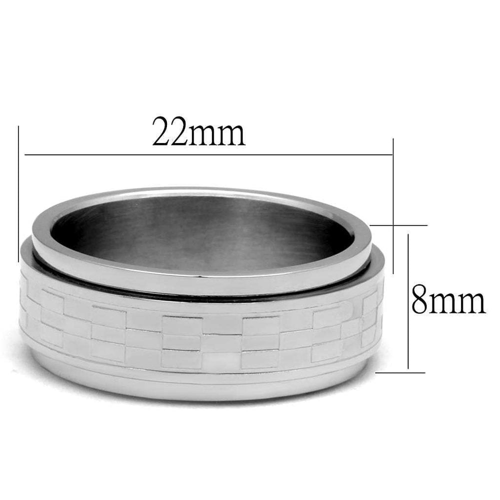TK2942 - High polished (no plating) Stainless Steel Ring with No Stone - Alamode - Flyclothing LLC
