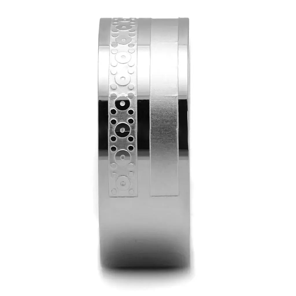 TK2944 - High polished (no plating) Stainless Steel Ring with No Stone - Alamode - Flyclothing LLC