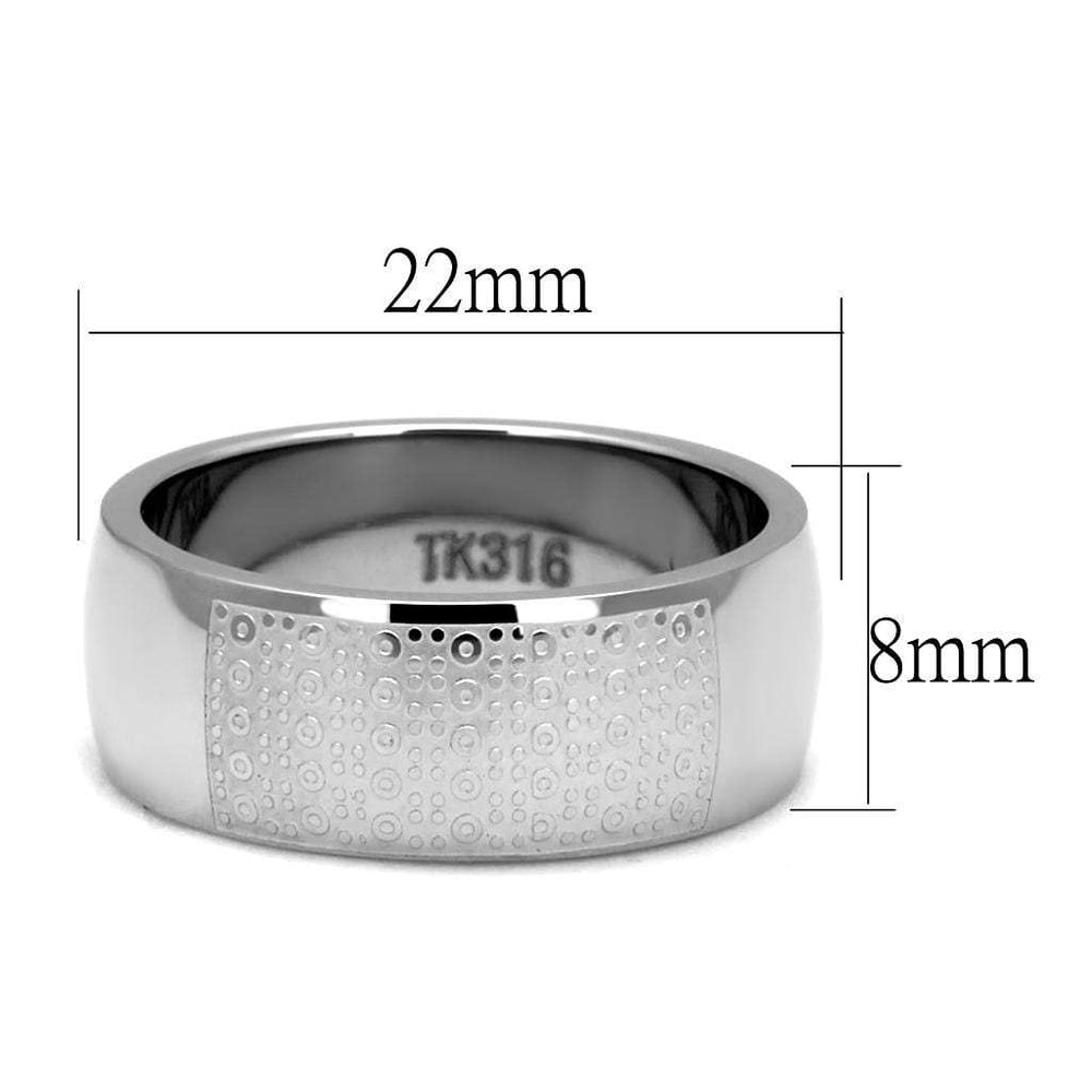 TK2945 - High polished (no plating) Stainless Steel Ring with No Stone - Alamode - Flyclothing LLC