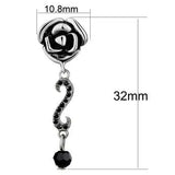 TK2951 - High polished (no plating) Stainless Steel Earrings with Top Grade Crystal in Jet - Alamode - Flyclothing LLC