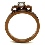 TK2955 - IP Coffee light Stainless Steel Ring with AAA Grade CZ  in Clear - Alamode