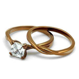 TK2964 - IP Coffee light Stainless Steel Ring with AAA Grade CZ in Clear - Alamode - Flyclothing LLC