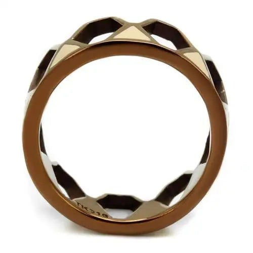 TK2968 - IP Coffee light Stainless Steel Ring with Epoxy in Champagne - Alamode - Flyclothing LLC