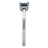 TK2979 - High polished (no plating) Stainless Steel Ring with Synthetic Synthetic Glass in Montana - Alamode - Flyclothing LLC