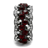 TK2993 - IP Light Black (IP Gun) Stainless Steel Ring with Top Grade Crystal in Siam - Alamode - Flyclothing LLC