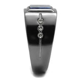 TK3006 - IP Light Black (IP Gun) Stainless Steel Ring with Blue Sand in Montana - Alamode - Flyclothing LLC