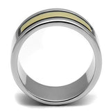 TK3008 - Two-Tone IP Gold (Ion Plating) Stainless Steel Ring with Epoxy  in Jet - Alamode