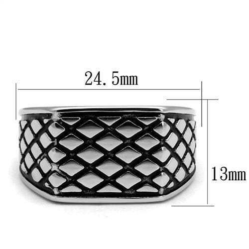 TK3009 - High polished (no plating) Stainless Steel Ring with Epoxy in Jet - Alamode - Flyclothing LLC