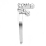 TK3024 - High polished (no plating) Stainless Steel Ring with AAA Grade CZ  in Clear - Alamode