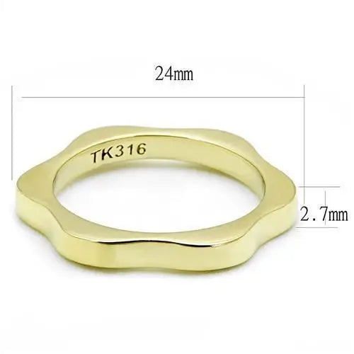 TK3033 - IP Gold(Ion Plating) Stainless Steel Ring with No Stone - Alamode - Flyclothing LLC