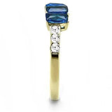 TK3037 - IP Gold(Ion Plating) Stainless Steel Ring with Synthetic Synthetic Glass in Montana - Alamode - Flyclothing LLC