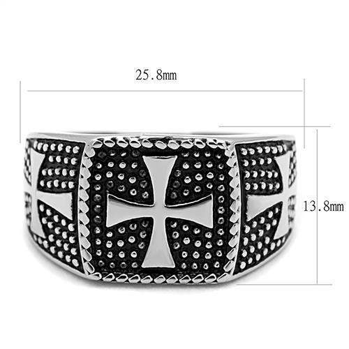 TK3045 - High polished (no plating) Stainless Steel Ring with Epoxy in Jet - Alamode - Flyclothing LLC