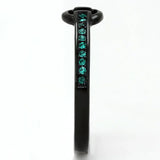TK3055 - IP Black(Ion Plating) Stainless Steel Ring with Top Grade Crystal in Emerald - Alamode - Flyclothing LLC