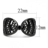 TK3056 - IP Black(Ion Plating) Stainless Steel Ring with Top Grade Crystal in Clear - Alamode - Flyclothing LLC