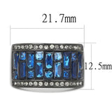 TK3058 - IP Black(Ion Plating) Stainless Steel Ring with Synthetic Synthetic Glass in Montana - Alamode - Flyclothing LLC