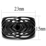 TK3060 - IP Black(Ion Plating) Stainless Steel Ring with No Stone - Alamode - Flyclothing LLC