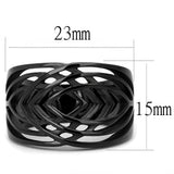 TK3060 - IP Black(Ion Plating) Stainless Steel Ring with No Stone - Alamode