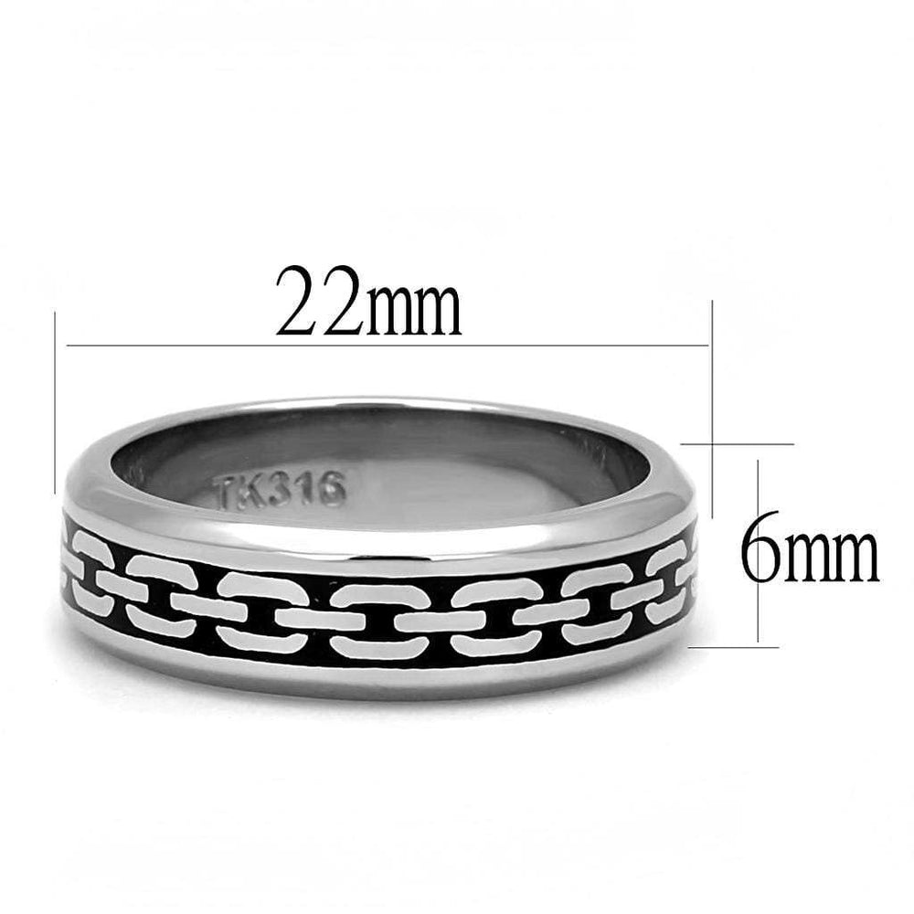 TK3061 - High polished (no plating) Stainless Steel Ring with Epoxy in Jet - Alamode - Flyclothing LLC