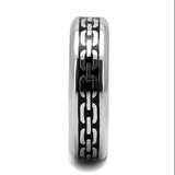 TK3061 - High polished (no plating) Stainless Steel Ring with Epoxy  in Jet