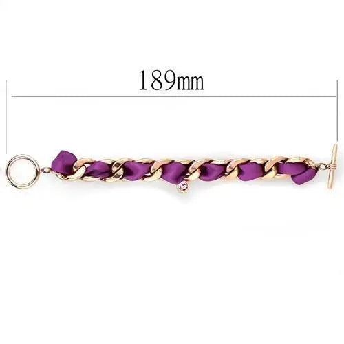 TK3065 - IP Rose Gold(Ion Plating) Stainless Steel Bracelet with Top Grade Crystal in Rose - Alamode - Flyclothing LLC