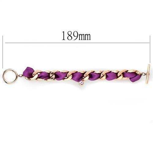 TK3065 - IP Rose Gold(Ion Plating) Stainless Steel Bracelet with Top Grade Crystal in Rose - Alamode - Flyclothing LLC