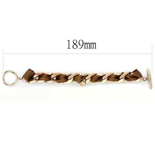 TK3066 - IP Rose Gold(Ion Plating) Stainless Steel Bracelet with Top Grade Crystal in Light Peach - Alamode - Flyclothing LLC