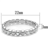 TK3085 - High polished (no plating) Stainless Steel Ring with AAA Grade CZ in Clear - Alamode - Flyclothing LLC