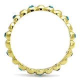 TK3086 - IP Gold(Ion Plating) Stainless Steel Ring with Synthetic Synthetic Glass in Montana - Alamode - Flyclothing LLC